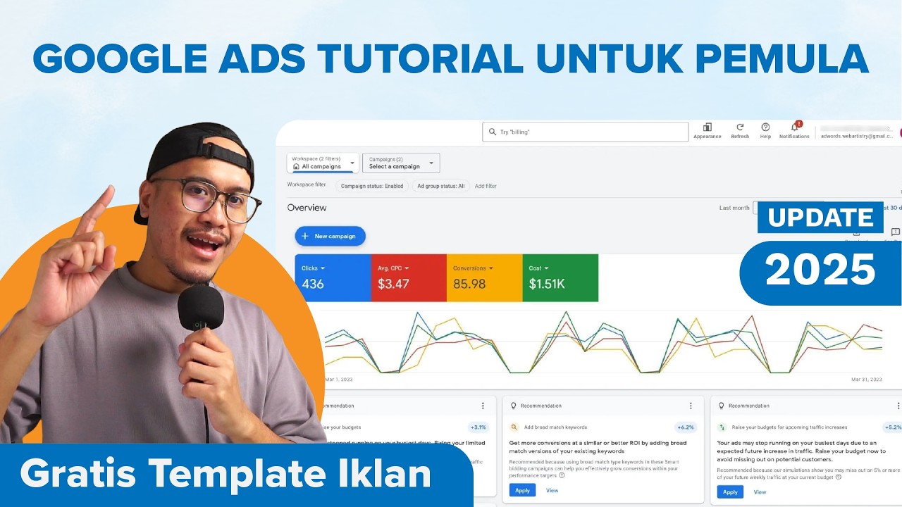 Google Ads Tutorial Indonesia 2025 untuk Pemula | Cara Pasang Google Ads | Free Template | Real Case