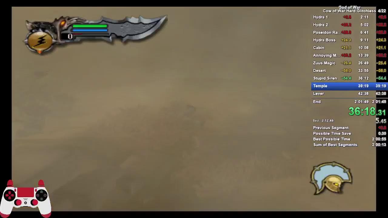 God of War - Cow of War Hard Glitchless PS2EMU with Cutscene Skip