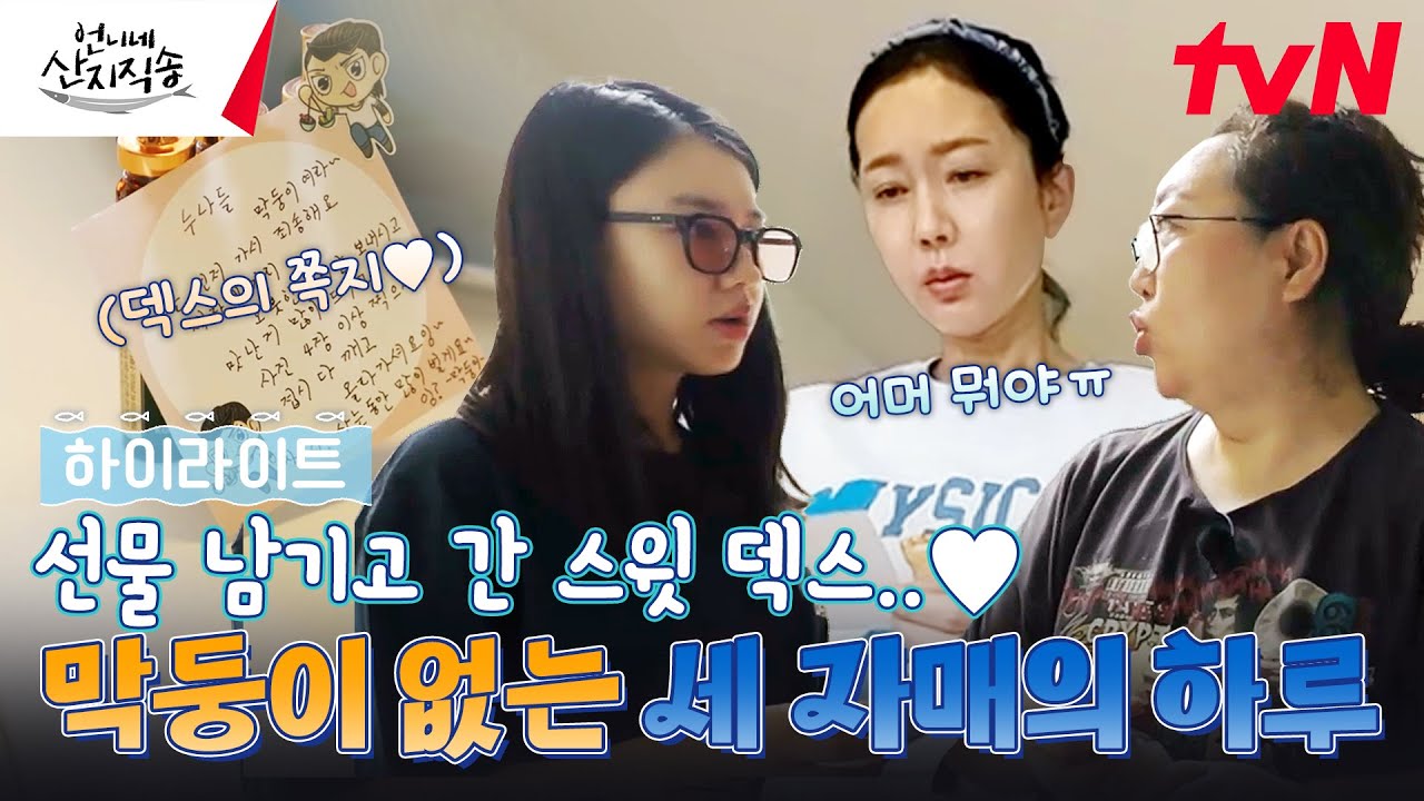 쪽지만 두고 떠난 ※가출 아님※ 막둥이 덱스 없이 맞이한 세 자매의 아침🌞 #highlight #유료광고포함 #언니네산지직송 EP.11