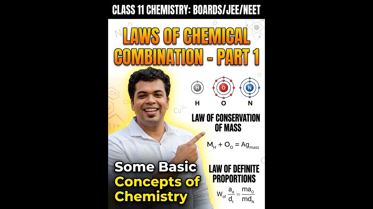 Some basic Concepts of Chemistry 03 - Laws of chemical combination - Part 1