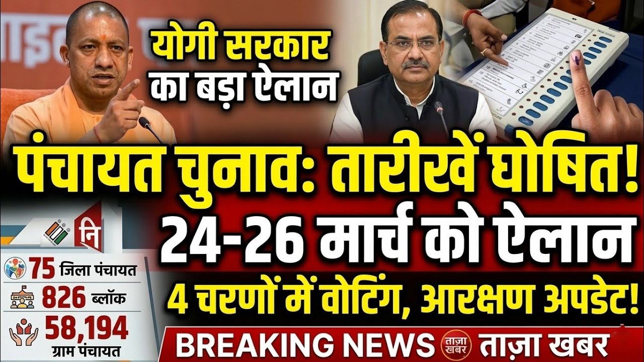 UP Panchayat Chunav 2026: 24-26 मार्च के बीच चुनाव तारीखों का ऐलान! बड़ी खबर 