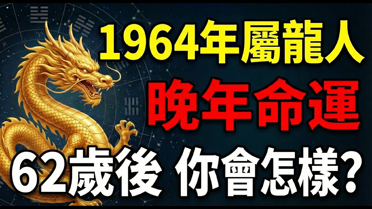 1964年屬龍人的未來命運，2026年62歲後，你會怎麼樣？#1964年屬龍 #屬龍運勢 #2026年生肖龍運勢 #生肖龍命運 #生肖龍 #屬龍 #1964年生肖龍 #屬龍2026年運勢 #1964龍