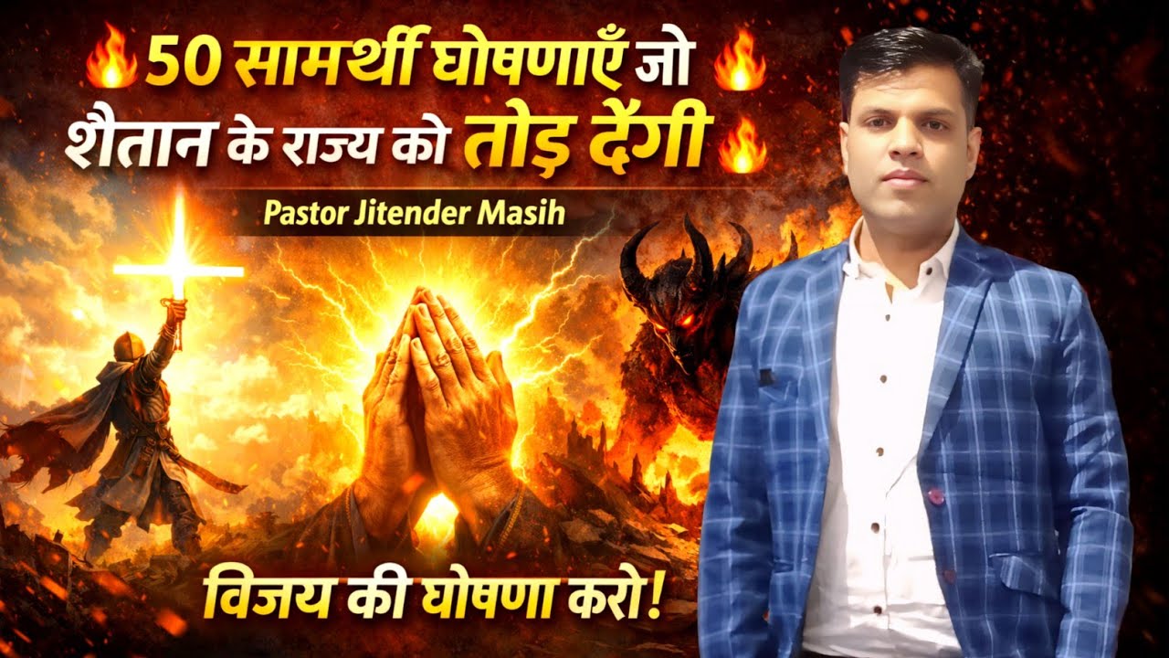 🔥 50 सामर्थी घोषणाएँ जो शैतान के राज्य को तोड़ देंगी | Pastor Jitender Masih | विजय की घोषणा करो!
