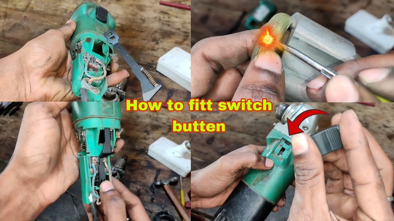 Switch button or Adjusting Slide fitting | how to repair gws600 angle grinder | repair angle grinder