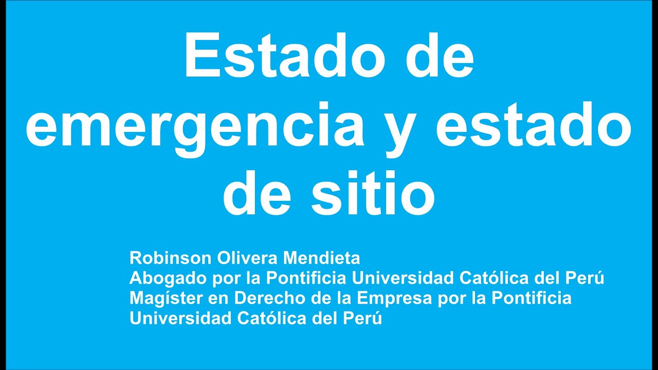 Estado de emergencia y estado de sitio