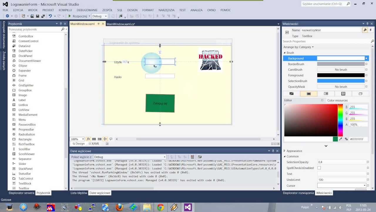 [Kurs programowania C#] Prosty formularz logowania - programowanie w języku Microsoft Visual C#