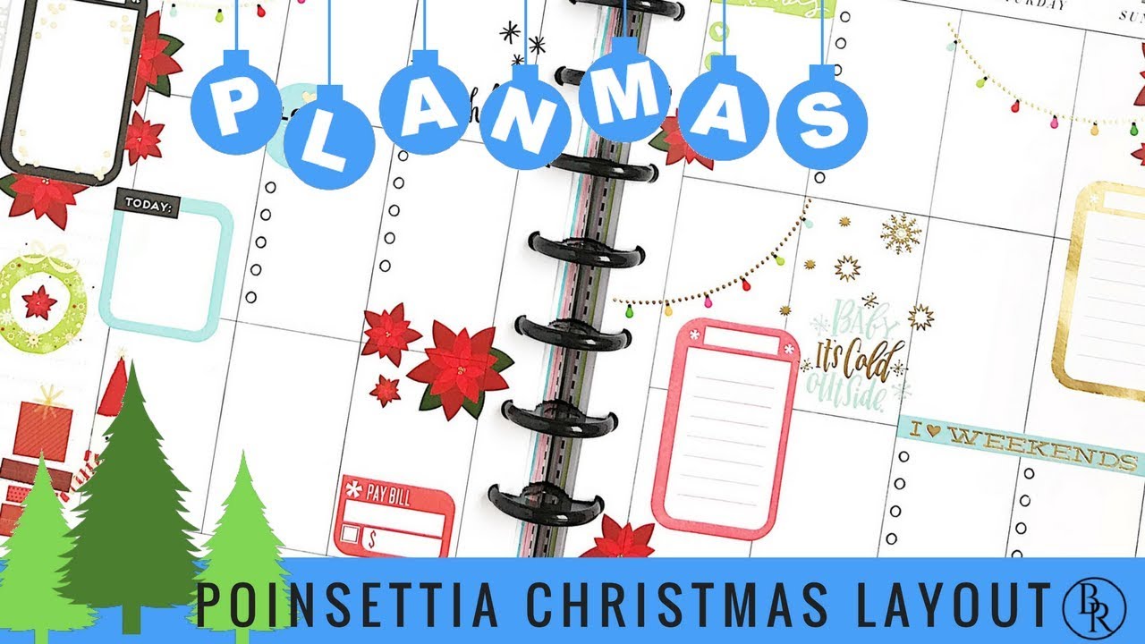 Plan with Me: Poinsettia Christmas Layout // PLANMAS Day 4 | Plans by Rochelle