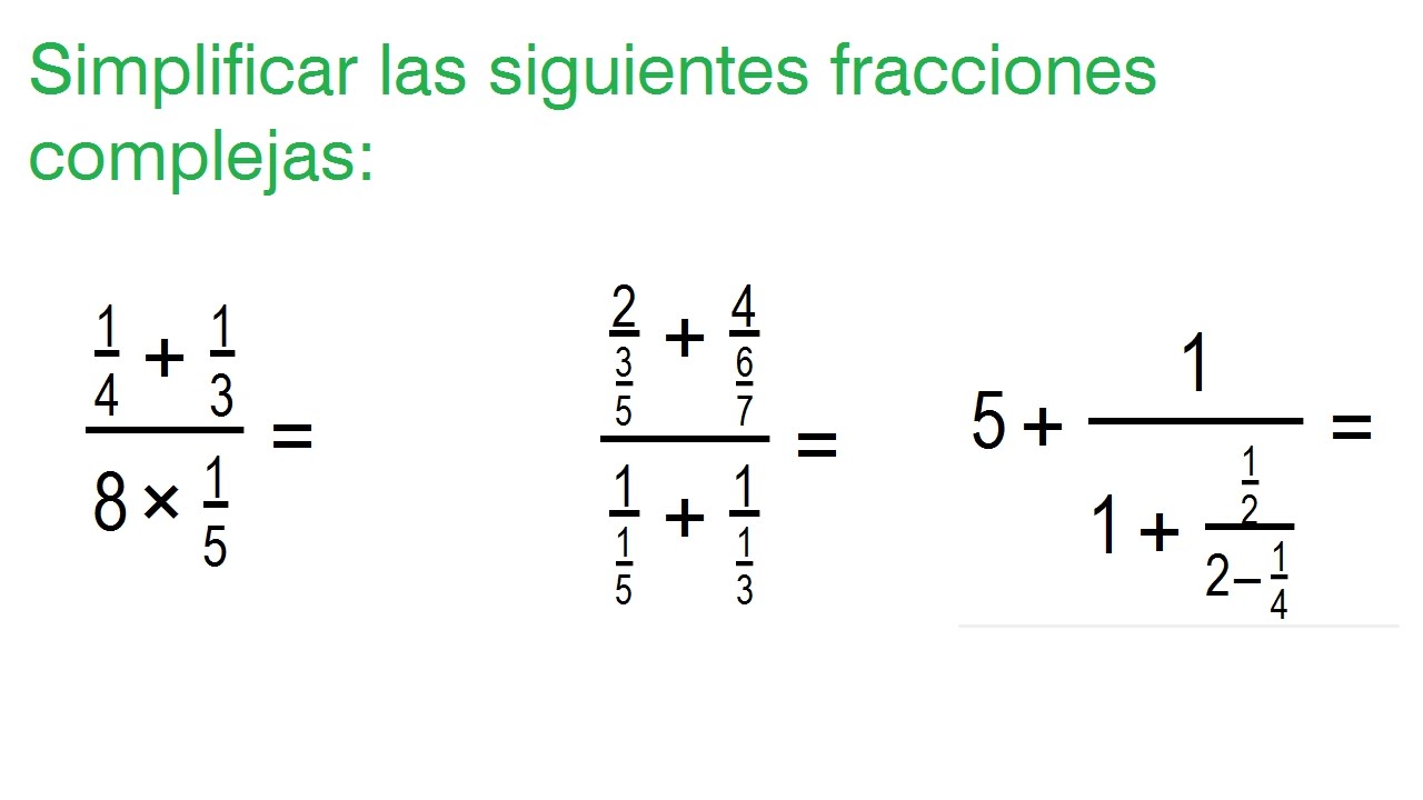 Simplificación de expresiones con Fracciones Complejas
