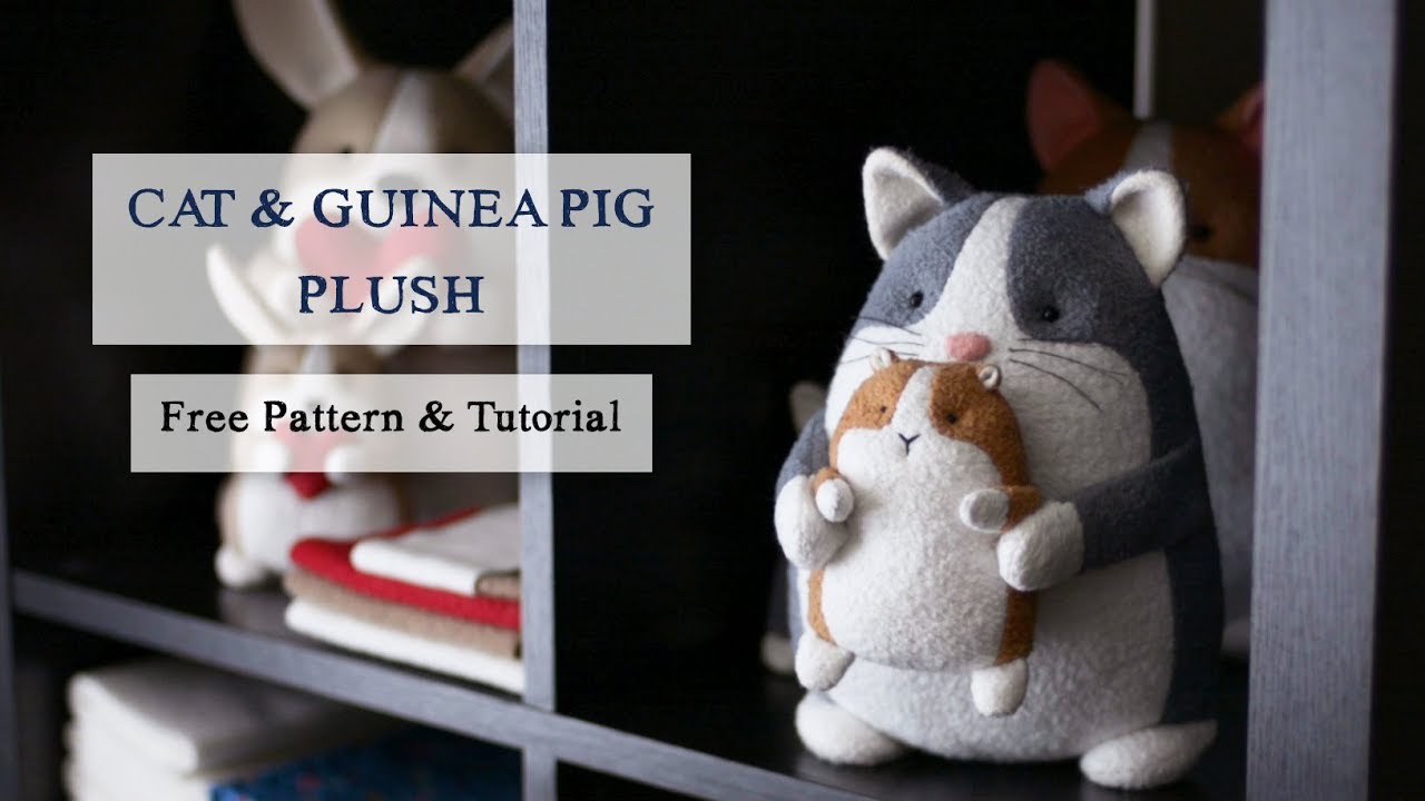 DIY Plush Cat and Guinea Pig—FREE Cat Sewing Pattern