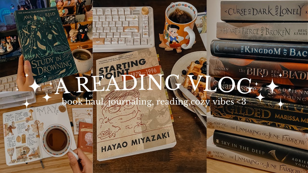 a reading vlog 📖✨ big book haul, reading, annotating, journaling. cozy vibes ☕