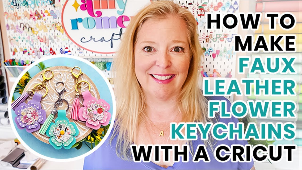 How to Make Faux Leather Flower Keychains with a Cricut
