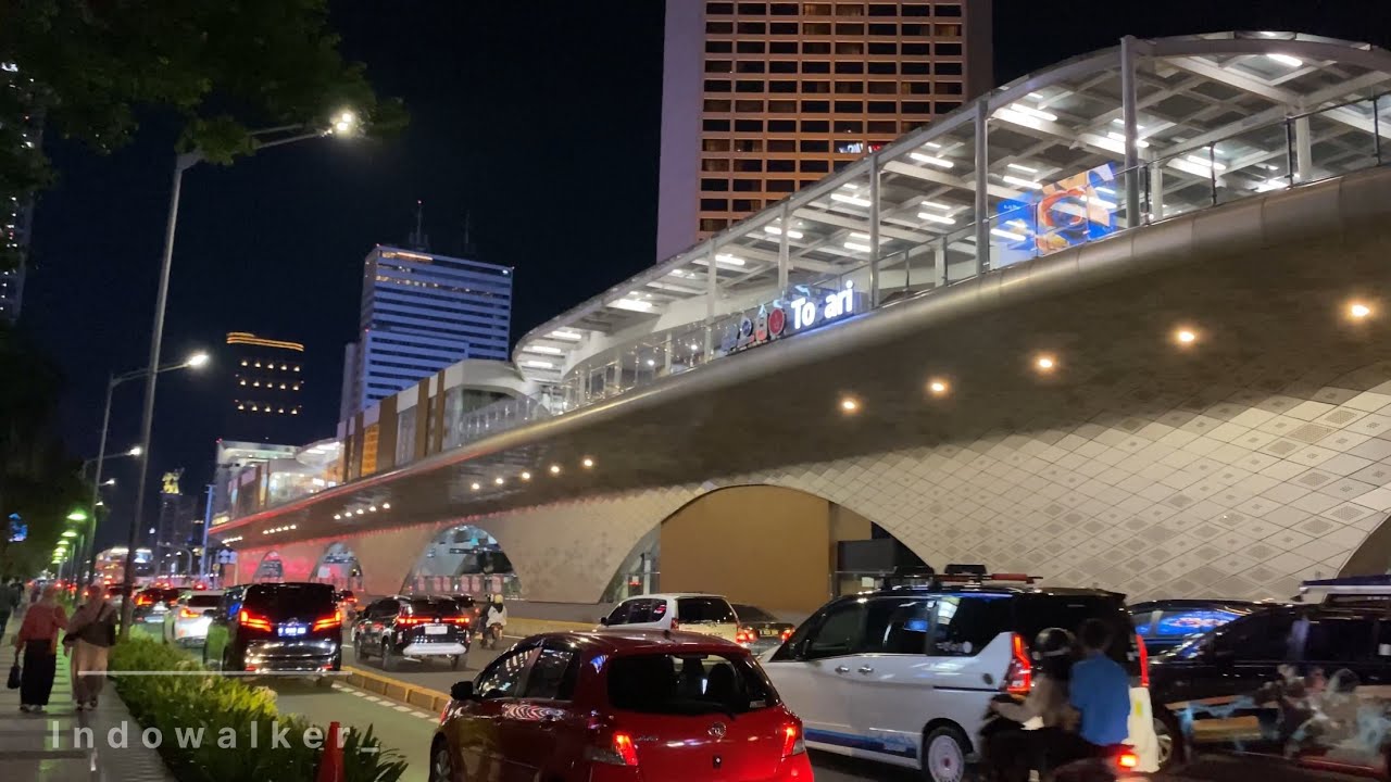 NIGHT WALKING in Bundaran HI Sudirman || WALKING 4K