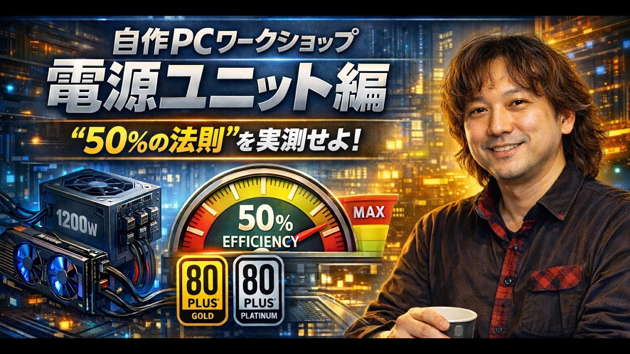 2月27日19時開催。テクノエッジ自作PCワークショップ 電源ユニット編 “50%の法則”を実測で検証