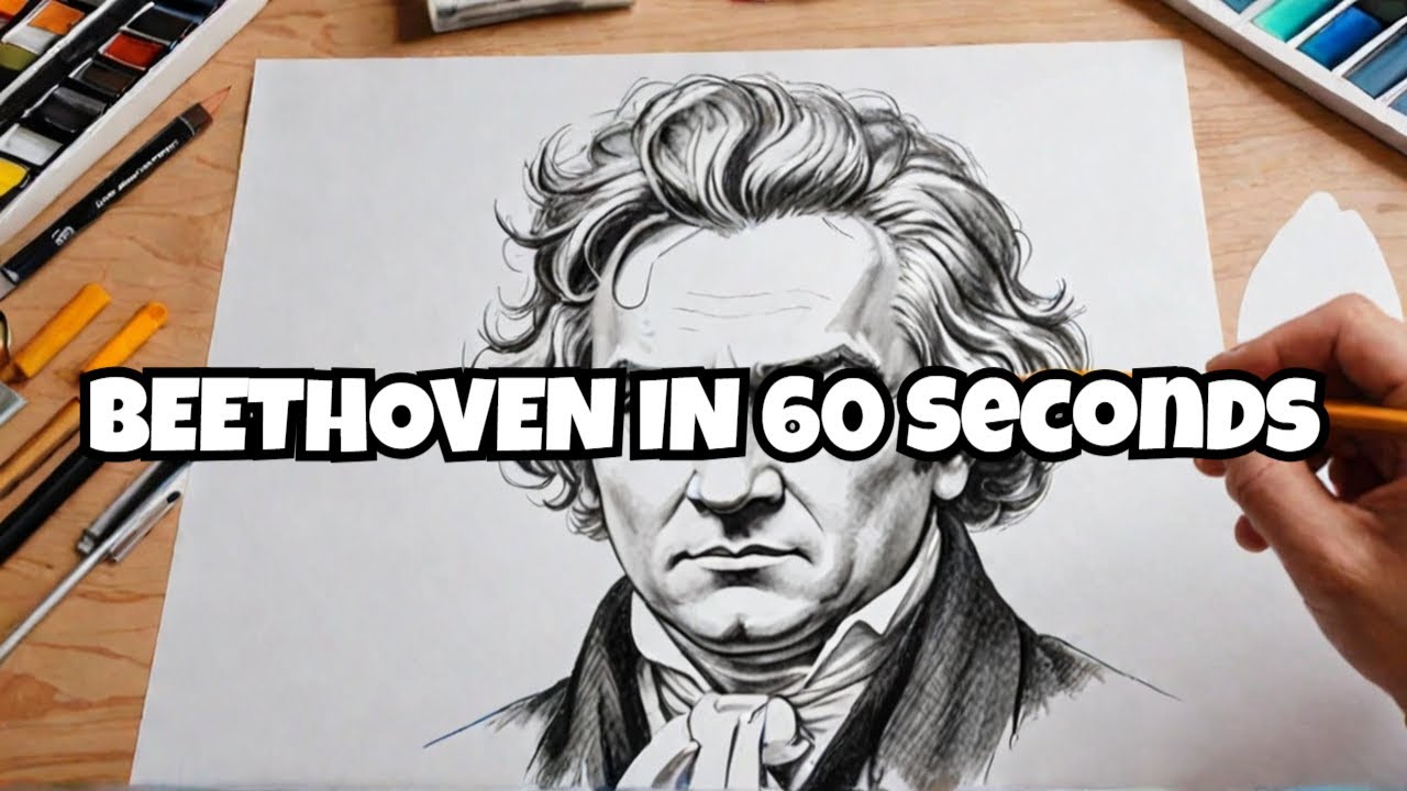 Drawing Beethoven LIKE A PRO in a Minute! #beethoven