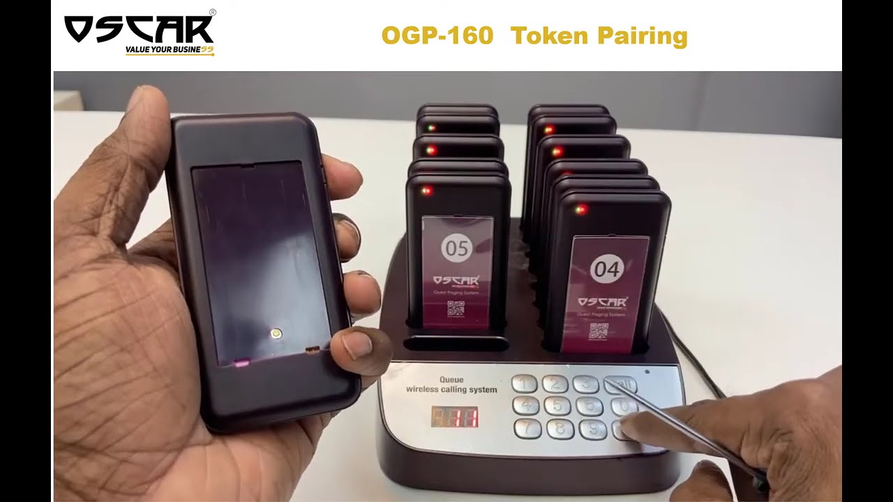 OSCAR OGP160 Pager Calling System | Token Pairing & Setup