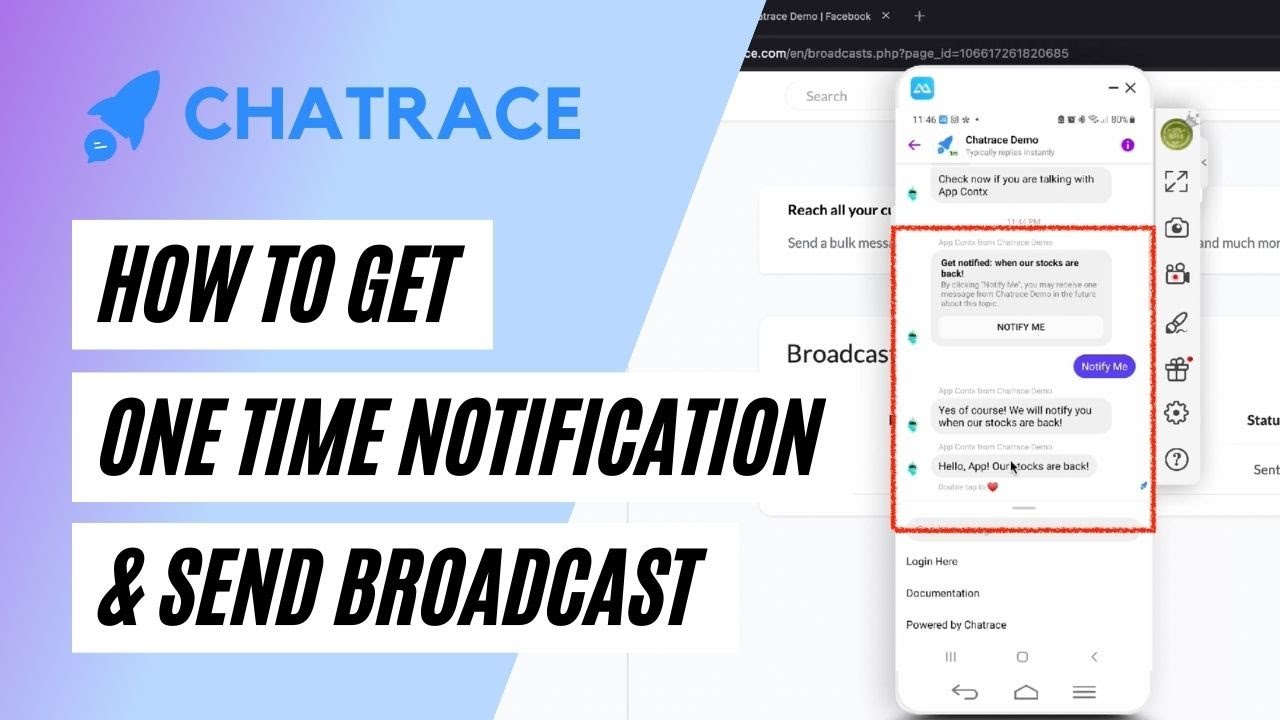 How to get One Time Notifications and Send Broadcast