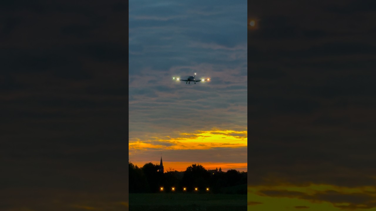 perfect #landing of #bristell after a #flight into the #sunset  #pilot #aviation #edtq #airplane