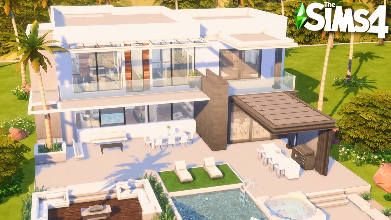 Oasis Modern Family Home ☀️ | The Sims 4 : Save File - Newcrest | Speed Build (No CC)