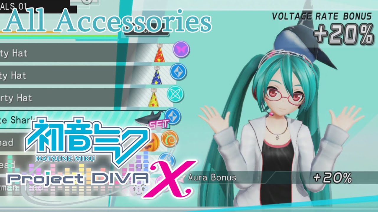 Hatsune Miku: Project Diva X - All Accessories [English, Full 1080p HD]