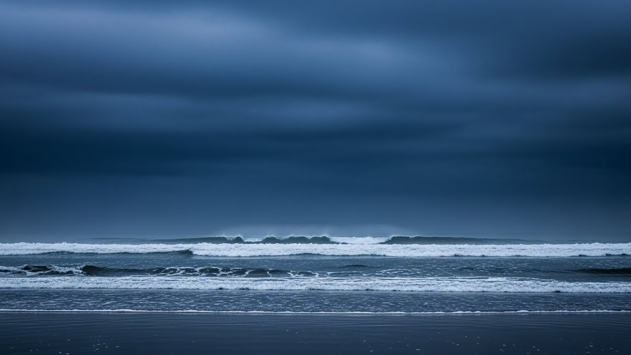 Soothing Ocean Sounds at Night | Dark Screen for Emotional Balance at Night with Slow Wave Patterns