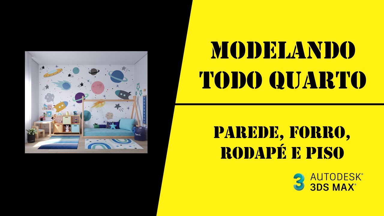 COMO MODELAR NO 3DS MAX   MODELANDO QUARTO   PAREDE, FORRO, RODAPÉ E PISO