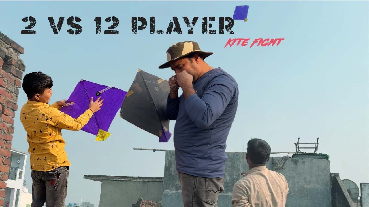 2 Vs 12 Player Kite Fighting | Kisne Kaate Sbse Zada Pech | Kite Flying | Kites Vlog
