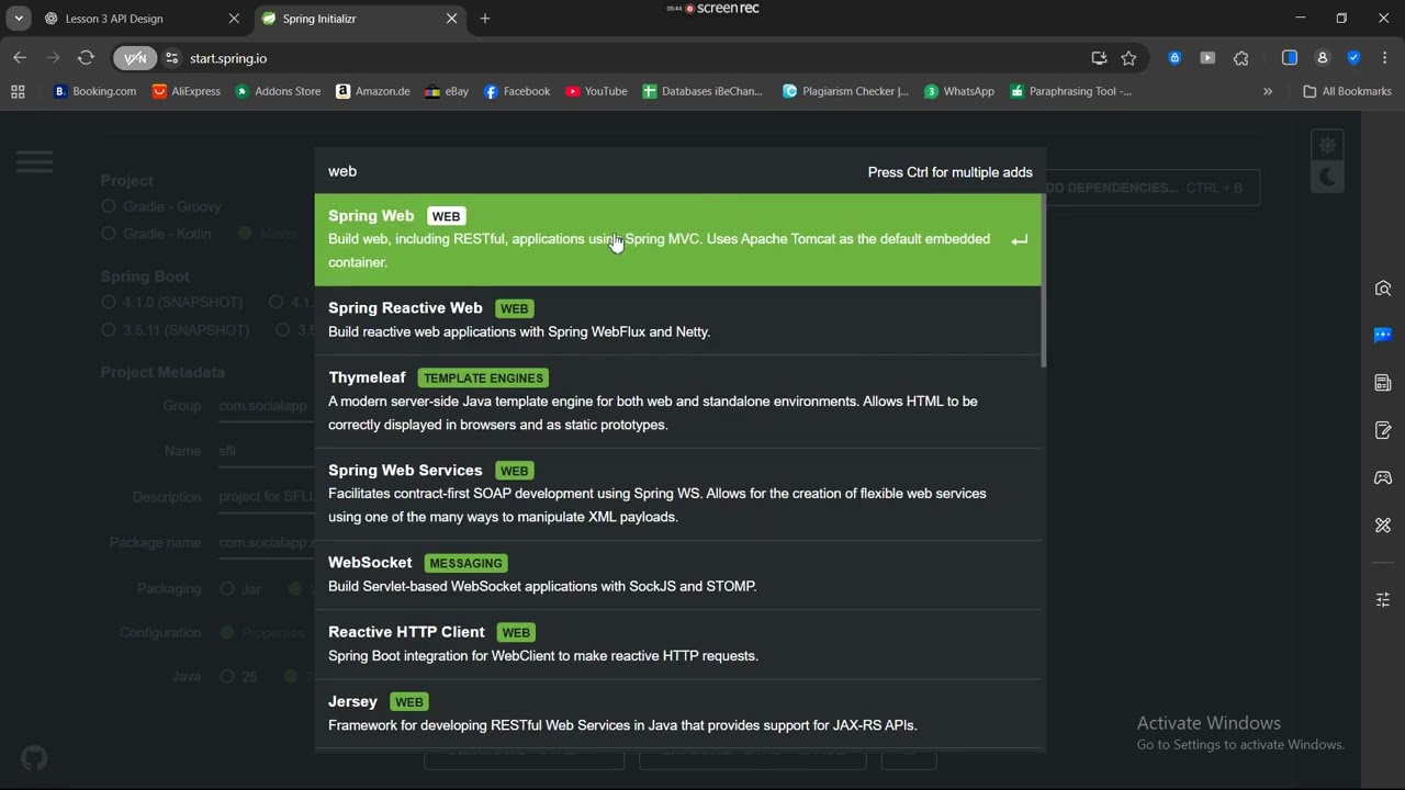 Practical 1 part 1 &ndash; Creating a spring boot app using spring initializr