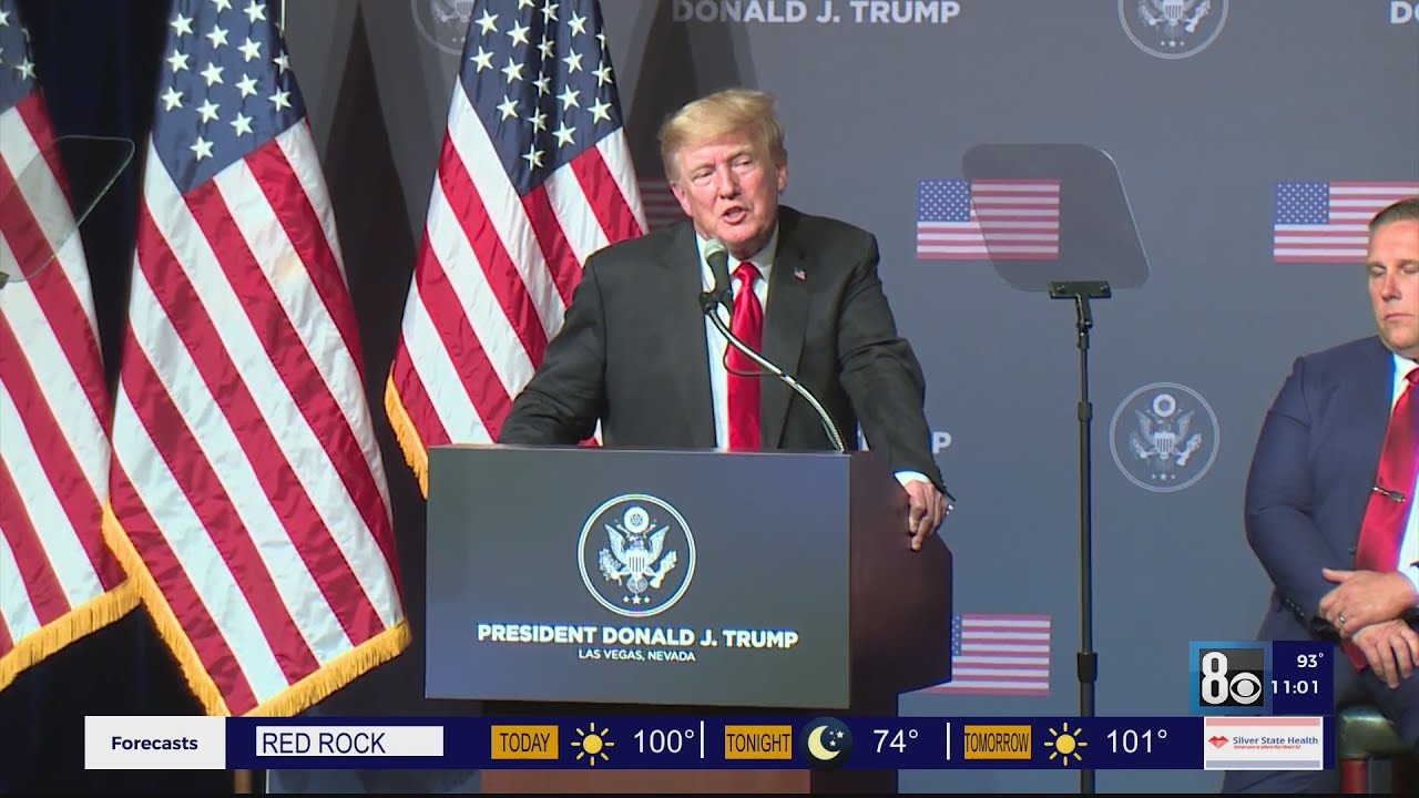 Former President Trump campaigns for local republican candidates on Las Vegas Strip