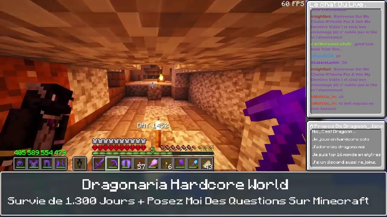 🔴Live Minecraft Hardcore Jour 1.400+