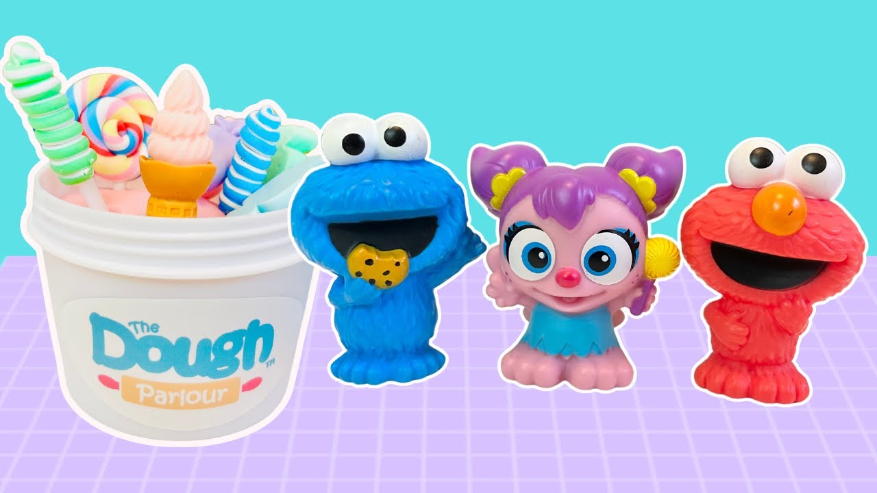 Sesame Street Toys Making Candy Shapes with Smelly Scented Play Dough!!