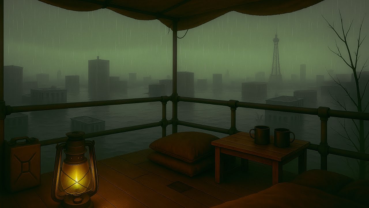 Flooded City - Dark Ambience Music for Sleep | Post-Apocalyptic Cityscape Soundscape