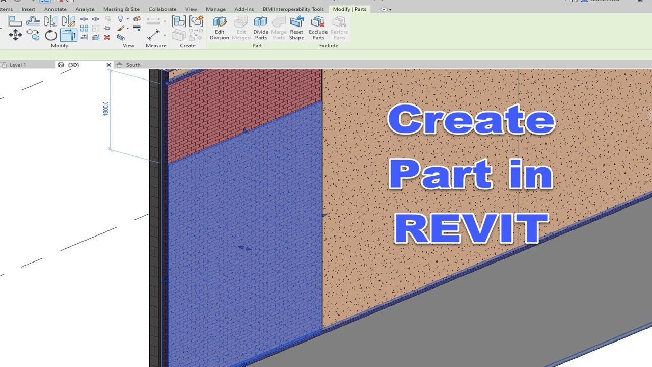 Create Part From Wall  In Revit 2022