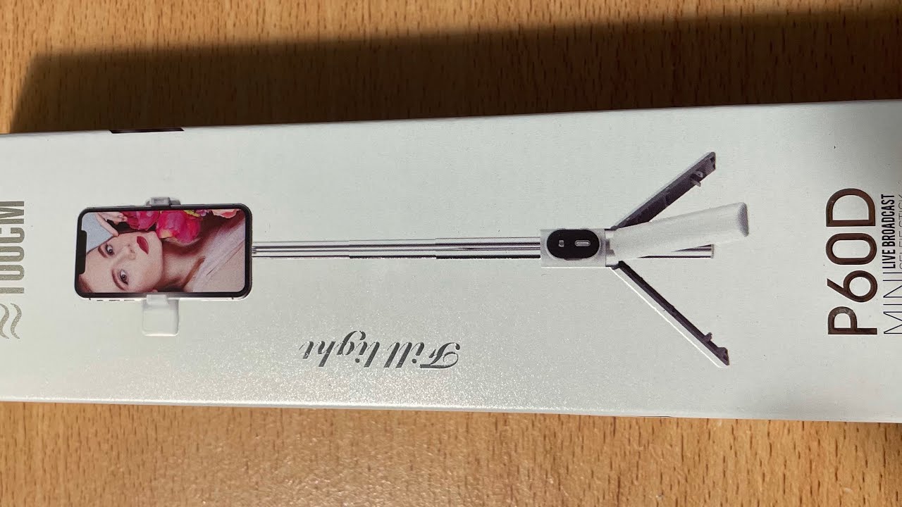 Unboxing Stand live broadcast selfie stick P60D with fill light