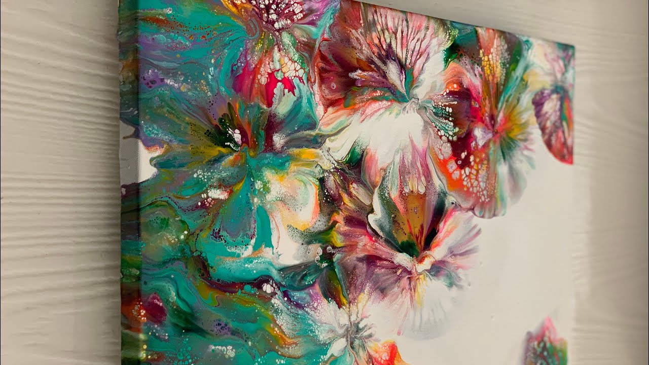 Dutch pour combined with balloon kiss - field of flowers abstract - amazing results - # 65