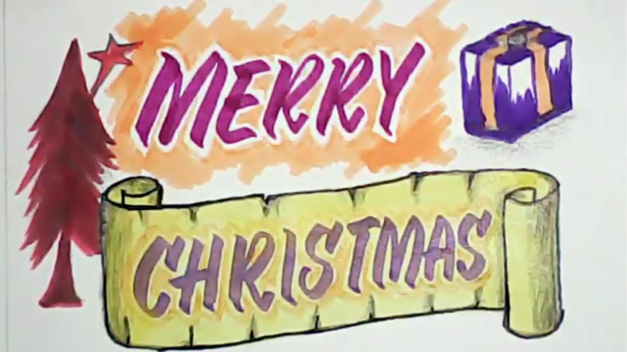 Merry Christmas greetings | How to draw Christmas greetings | easy art