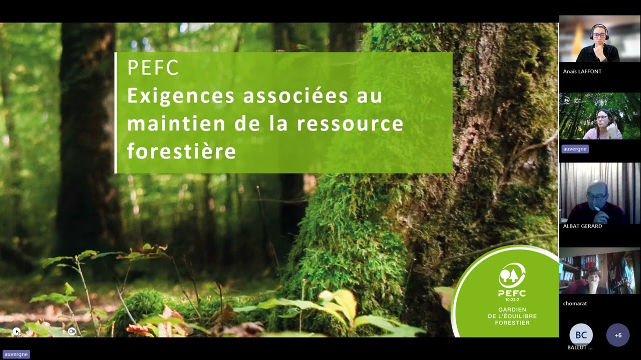 WEBINAIRE : Maintien ou amélioration de la ressource forestière