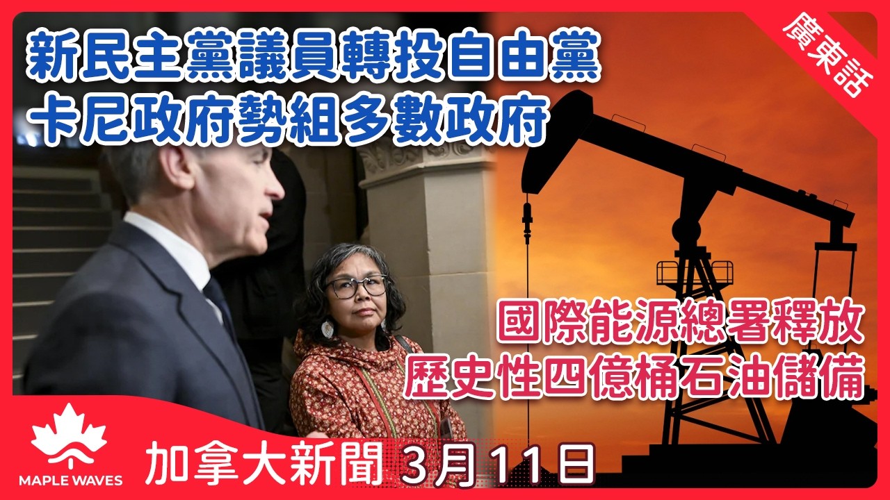 加拿大新聞 3月11日 | 新民主黨議員轉投自由黨 卡尼政府距技術性多數僅差兩席 | 安省政府宣佈接管多倫多市中心機場 福特計劃引入噴射機升降 | 萬錦市19歲女子遭撞後逃逸 車禍致命影片曝光