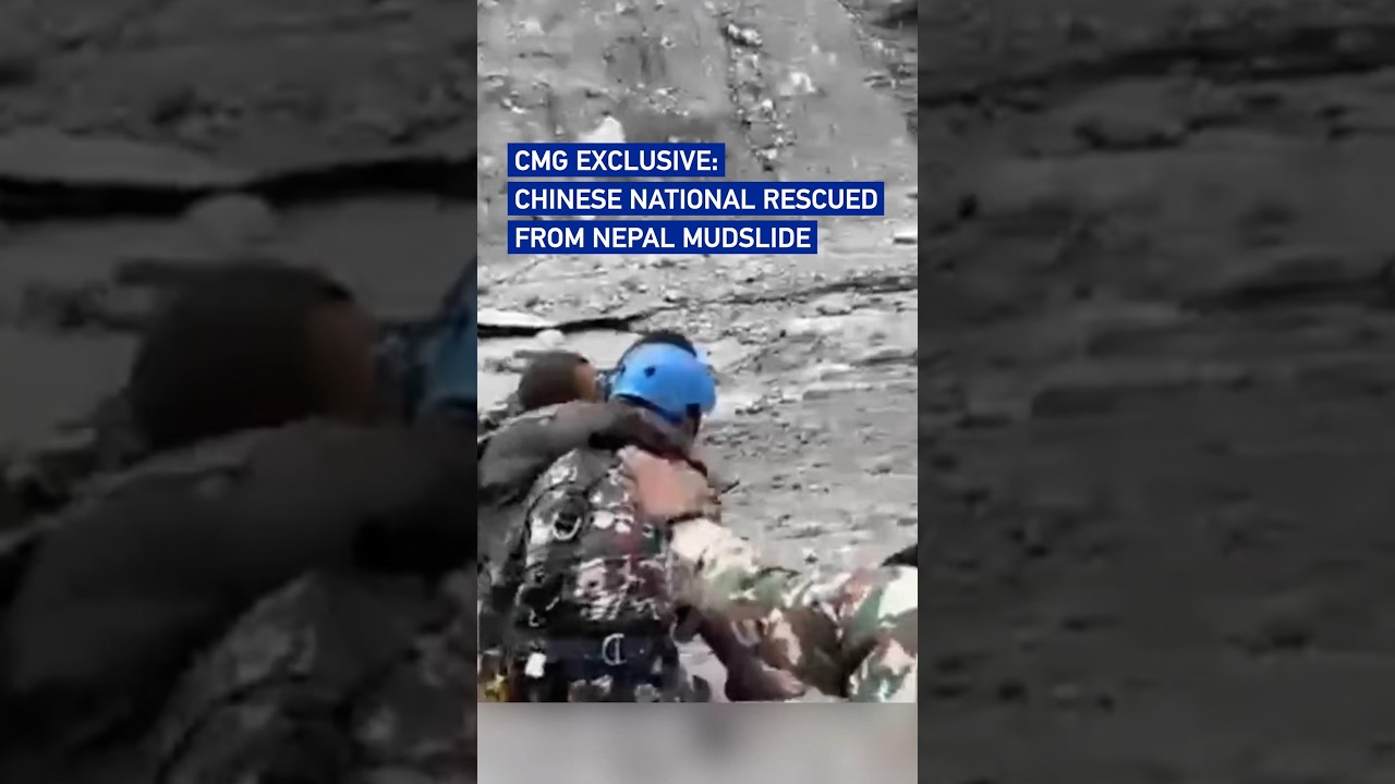 CMG exclusive: Chinese national rescued from Nepal mudslide #worldnow