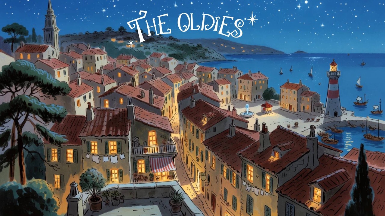 a nostalgic autumn night in the harbor town | vintage oldies playing in another room