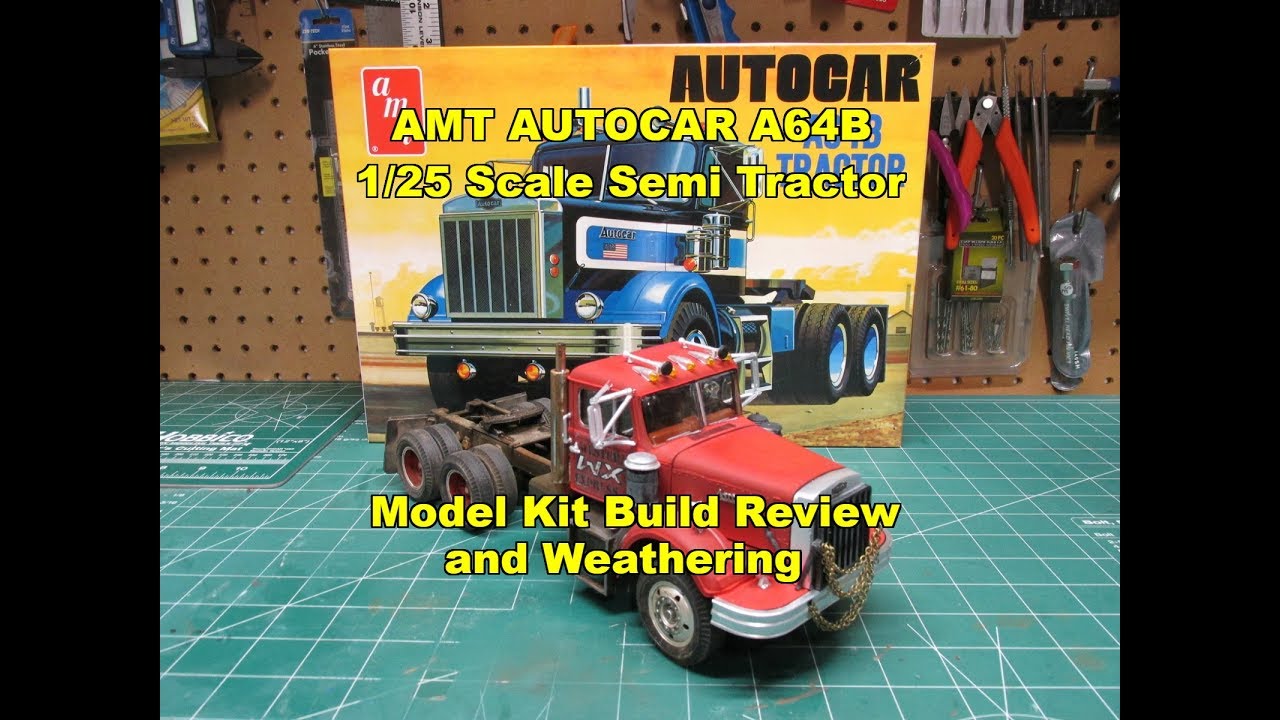 Обзор модели полуприцепа-тягача AMT AUTOCAR A64B в масштабе 1/25. Сборка AMT1099