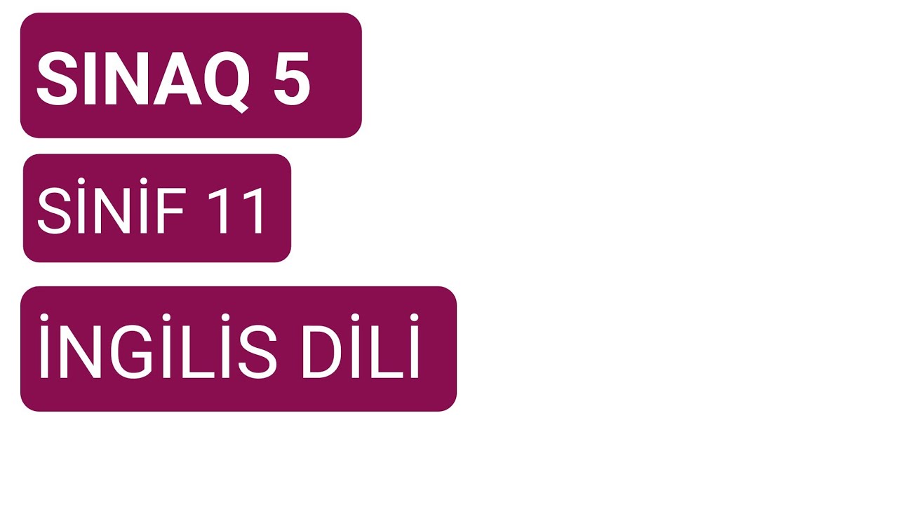 GÜVƏN SINAQ 5 ingilis dili 12 yanvar