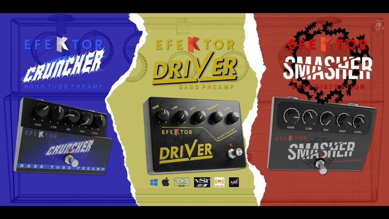 Kuassa Unveils Three New Efektor Bass Distortion Pedals at intro price