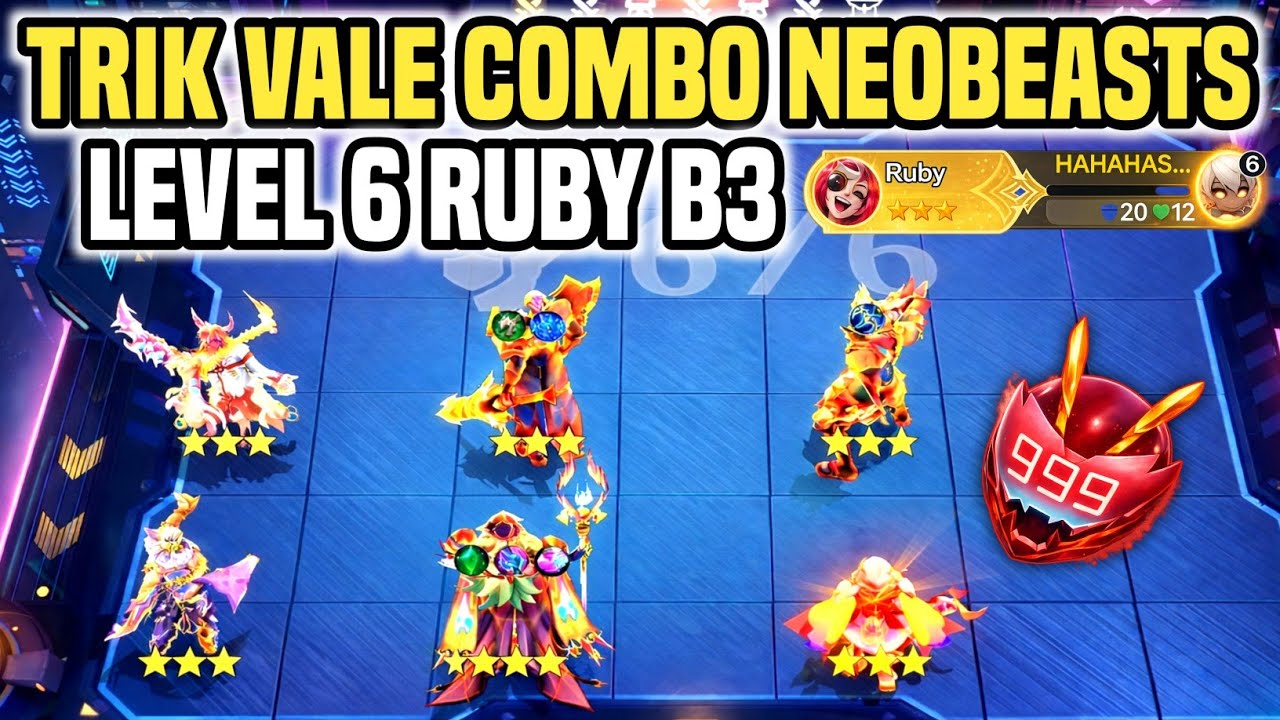 TRIK 999 NEOBEASTS DI LEVEL 6 !! PAKE COMMANDER VALE DI MAGIC CHESS GOGO #magicchessgogo