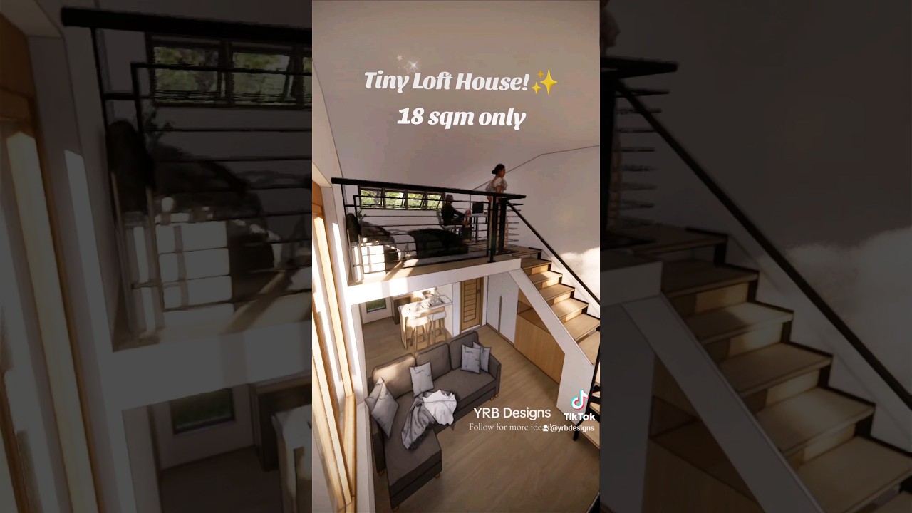 Tiny Loft House! #loftbedroom #shorts  #smallhouseinterior #home #house