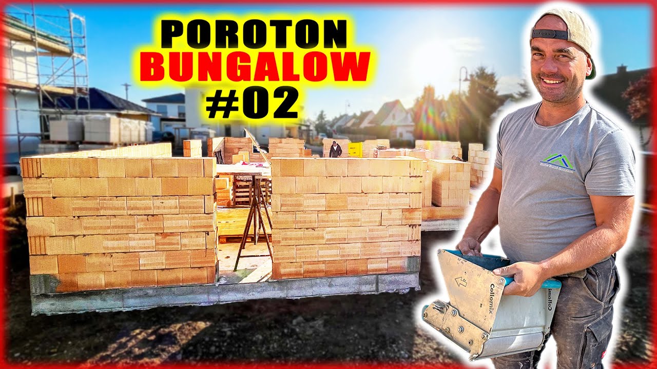 HAUS MAUERN mit M&Ouml;RTELSCHLITTEN | POROTON BUNGALOW BAU-TAGEBUCH #02 | Home Build Solution