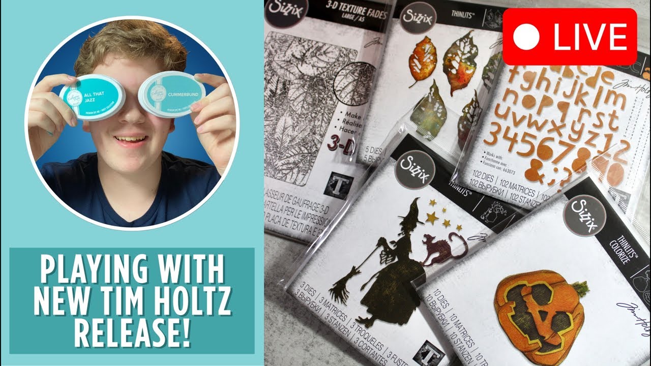 Playing With The NEW Tim Holtz x Sizzix Halloween LIVE!
