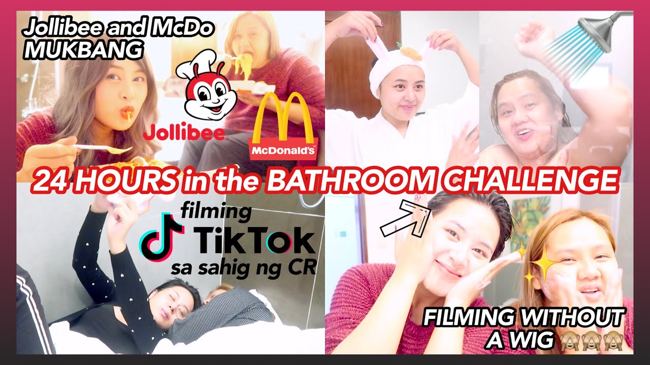 24 HOURS BATHROOM CHALLENGE w/ Mommy Myra (MUKBANG, SKINCARE, TIKTOK, etc.) + FILMING WITHOUT A WIG