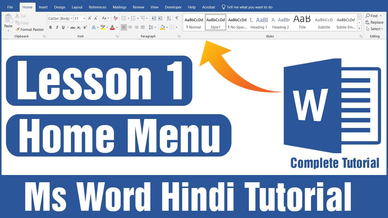 Lesson 1 Home Menu Complete Tutorial in Microsoft Word || Beginner to Advance Level