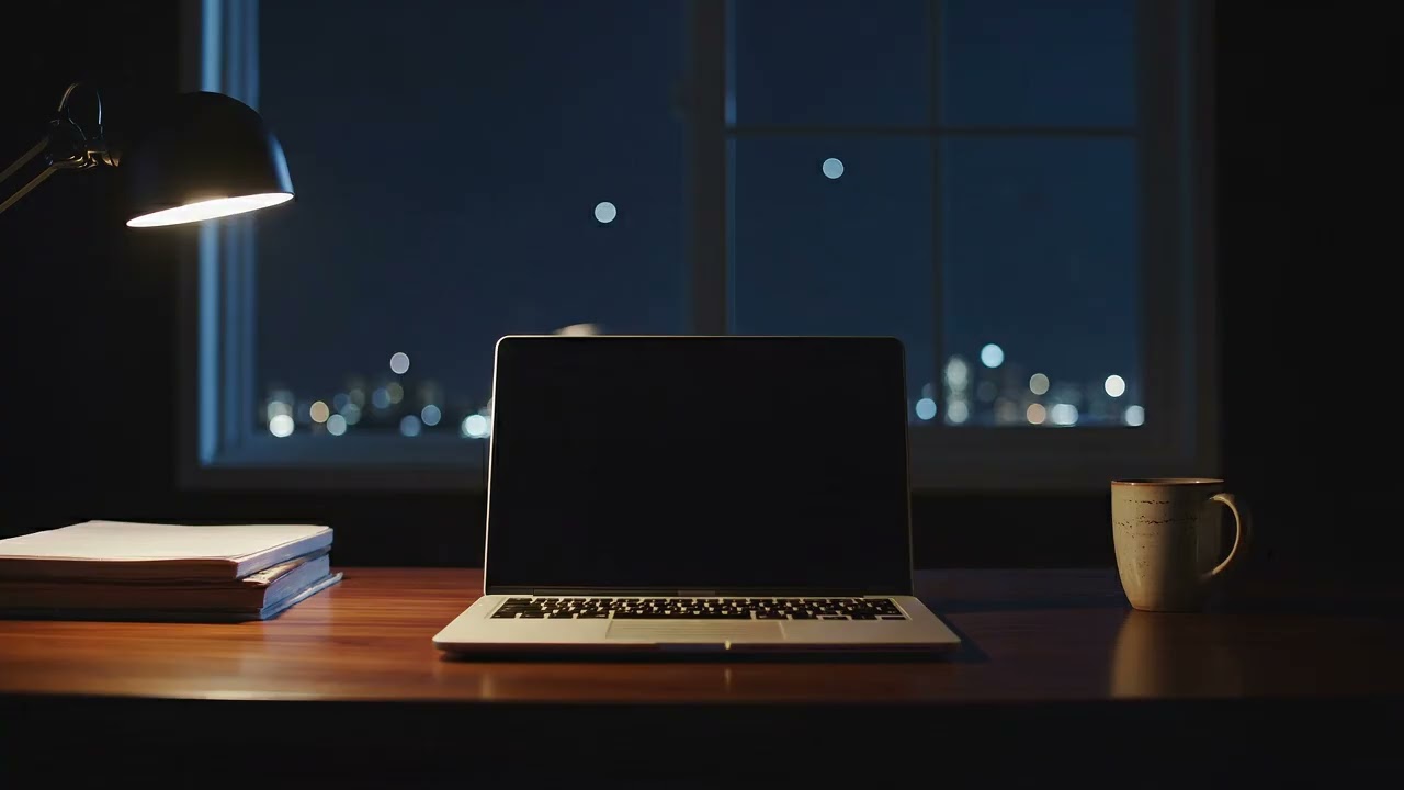 Deadline Night in a Dark Startup Room | Deep Focus Ambience – 8 Hours