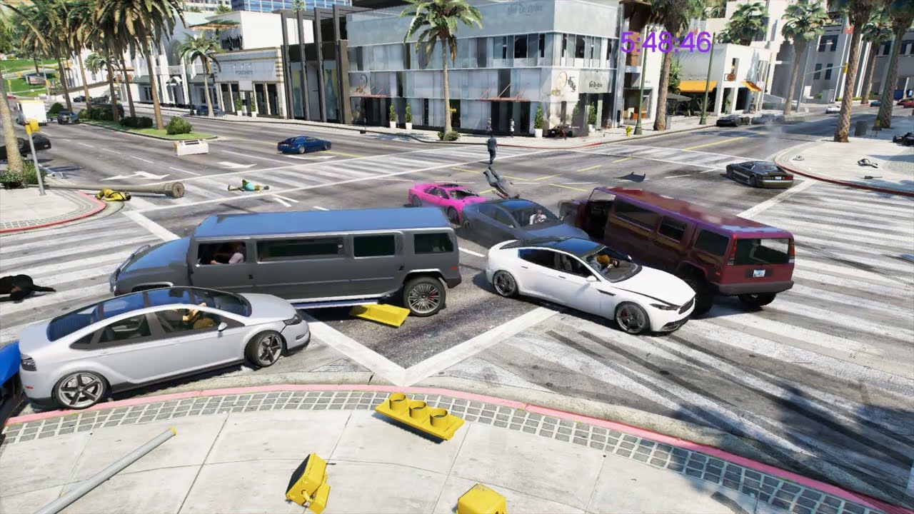 1hour Daily Traffic in Los Santos - Grand Theft Auto V 2024